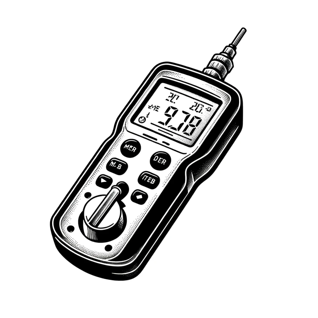 black line drawing of a moisture meter